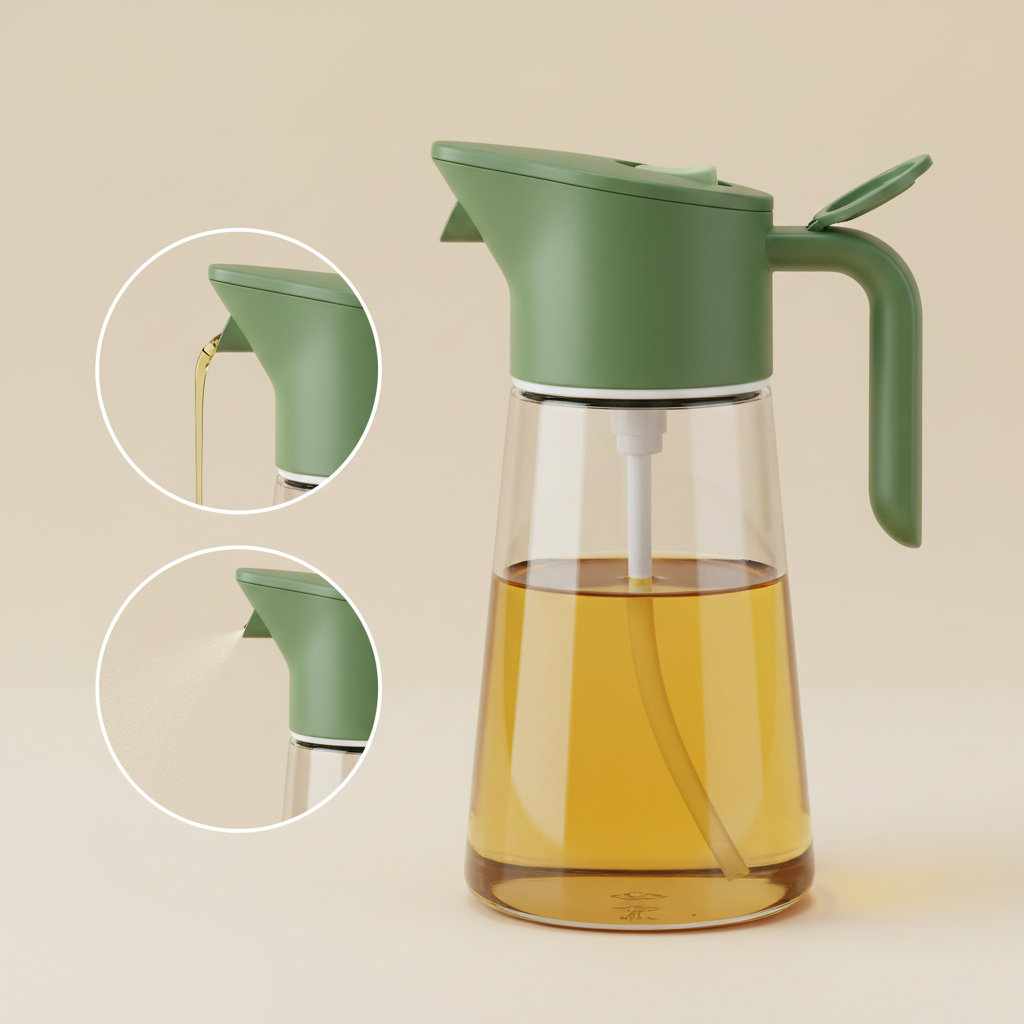 2-in-1 Oil Dispenser - Light Beige Background