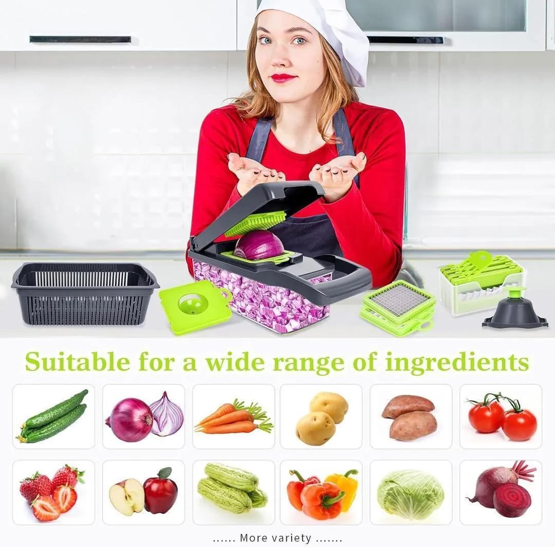 14-in-1 Multi-Function Vegetable Chopper & Slicer