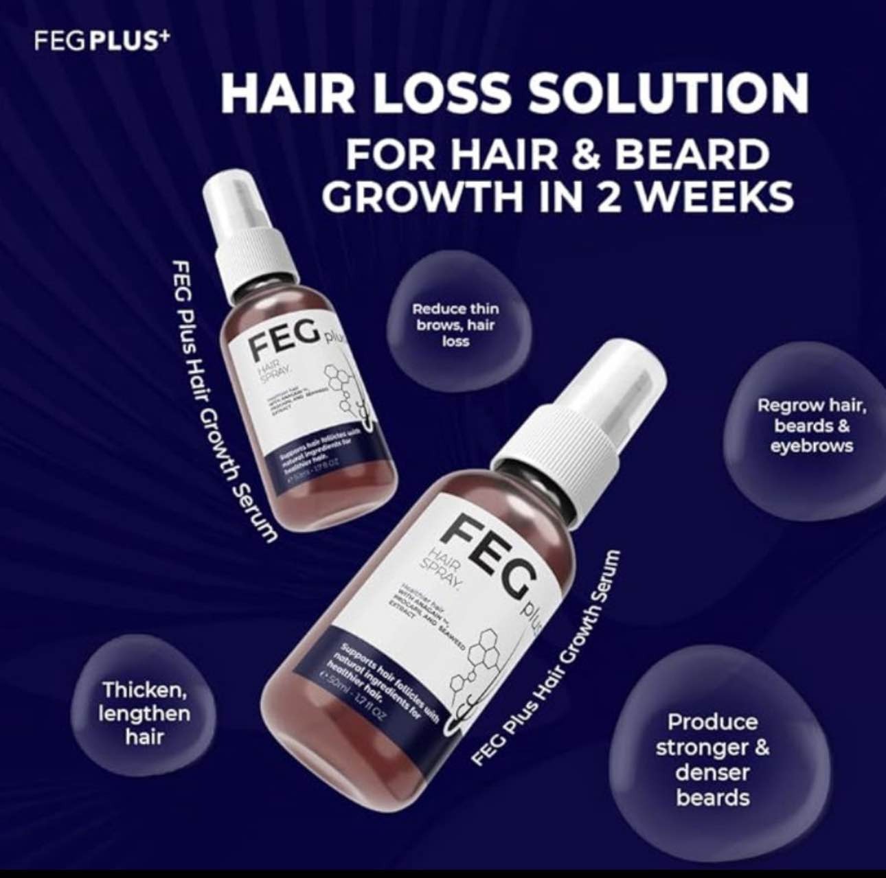 FEG Plus Hair Growth Spray – Baal Ugane Ka Powerful Spray 60ml